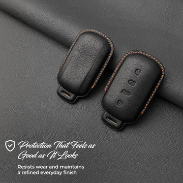 Keyzone royal leather key cover for Tata Sierra, Safari, Harrier, Curvv, Curvv EV smart key (RL86)