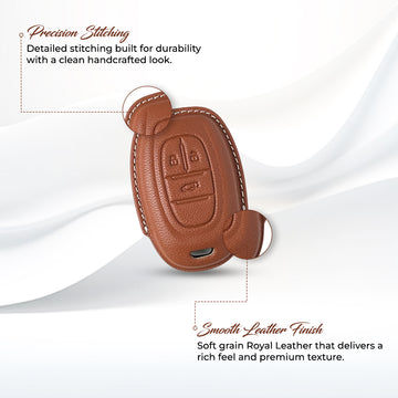 Keyzone royal leather key cover for MG Gloster smart key (RL87)