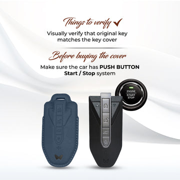 Keyzone® Royal Leather Key Cover Compatible for Mahindra XUV 7XO, BE 6, XEV 9E, XEV 9S, BE 6 Formula E Edition, BE 6 FE 6-Button Smart Key(RL92)