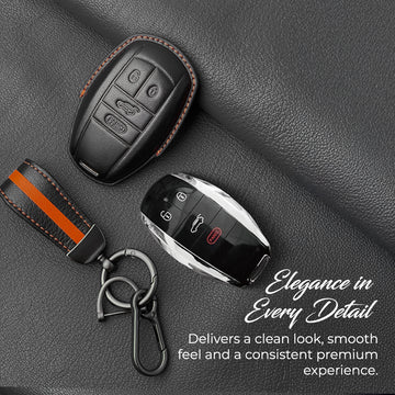 Keyzone Royal Leather Cover Compatible for Bentley Bentayga & Flying Spur GT (2018–2024) Smart Key (RL97)