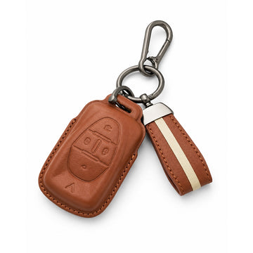 Keyzone Royel Leather Key Cover Compatible for Vinfast VF6,VF7 4 Button Smart Key4 Button smart Key (RL96)