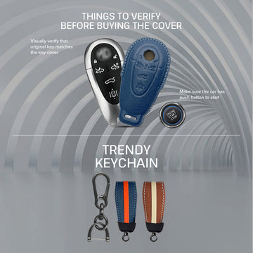 Keyzone royal leather key cover for MG Cyberster smart key (RL90)