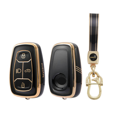 Keyzone TPU Key Cover and Keychain For Tata : Nexon, Harrier, Tigor BS6, Tigor EV, Safari 2021, Altroz, Safari Gold, Gravitas, Punch smart key (KZTP08)