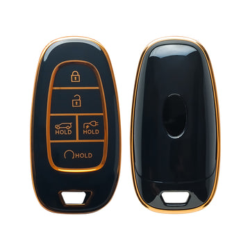 Keyzone TPU Car Key Cover Compatible for: Ioniq 5 smart key (KZTP_Ioniq5_RoseGold)