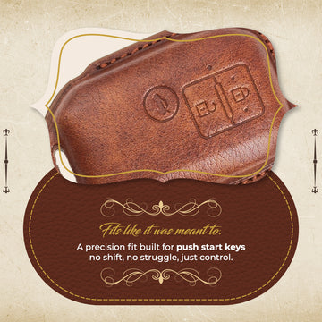Keyzone Vintage Leather Key Cover for Suzuki Victoris, Dzire, Ertiga 3 Button Smart Key(VL06)