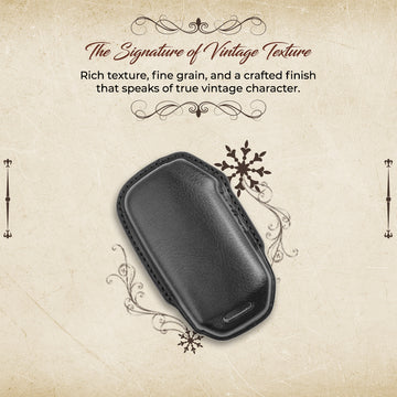 Keyzone Vintage Leather Key Cover Compatible for Kia Seltos, Sonet, Carens 2023 Onwards 3 Button Smart Key (VL79)