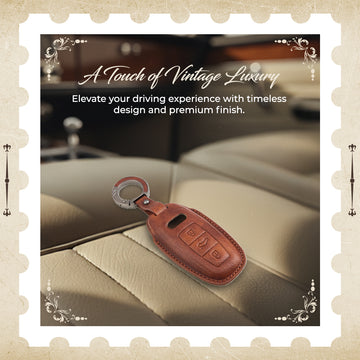 Keyzone Vintage Leather Key Cover for Audi A6 A7 A8 E-Tron Q8 SQ8 A3 Q7 S3 S6 SQ7 RS6 S7 RS7 smart Key (VL82)