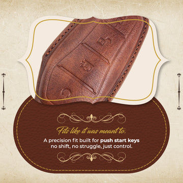 Keyzone Vintage Leather Key Cover Compatible for BYD Seal, Atto3 4 Button Smart Key (VL85)