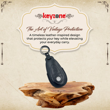 Keyzone Vintage Leather Key Cover Compatible for MG Cyberster Smart Key (VL90)