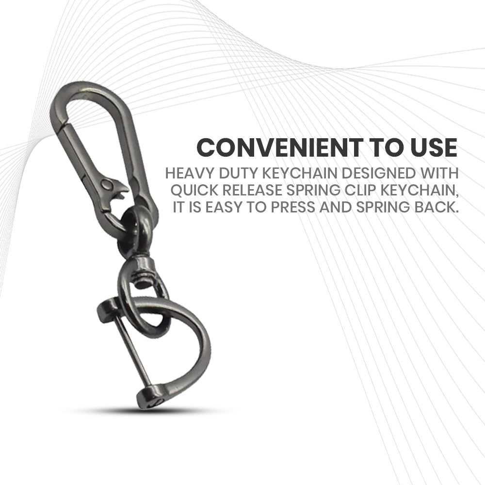 Keyzone Keychain for Men and Women, Heavy Duty Tactical Keychain, Zinc Alloy Car Key Holder, 360 Degree Rotatable with Belt hook