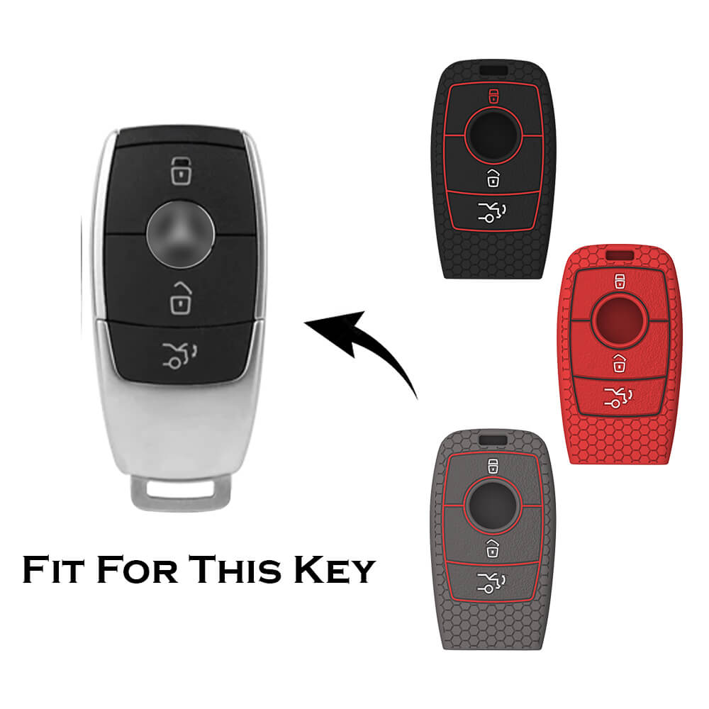 Keycare silicone key cover and keychain fit for: Mercedes Benz E-Class S-Class A-Class C-Class G-Class 2020 Onwards New Smart Key (KC70, Zinc Alloy) - Keyzone