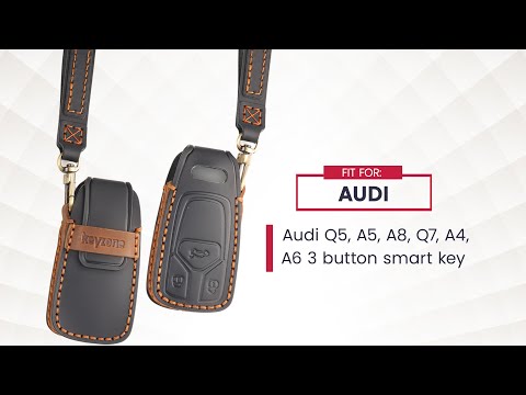Keyzone leather key cover fit for Audi Q5, A5, A8, Q7, A4, A6 3 button