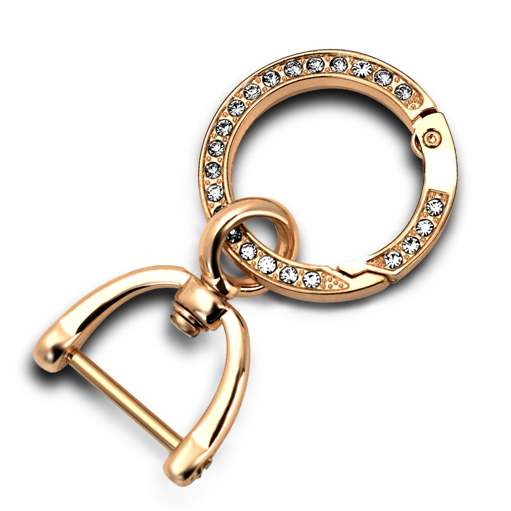 Keycare® Diamond Studded Keychain Men Women Multifunctional Key Chain Holder Keyring with Anti Lost Screw & 360 Rotatable Swivel Key Fob Holder Accessories for Car & Bike