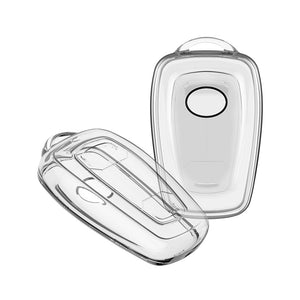 Keyzone clear TPU key cover for Tata Nexon, Altroz, Harrier, Tigor Bs6, Safari Gold, Punch, Tigor Ev, Safari 2021 4 button smart key (CLTP08)