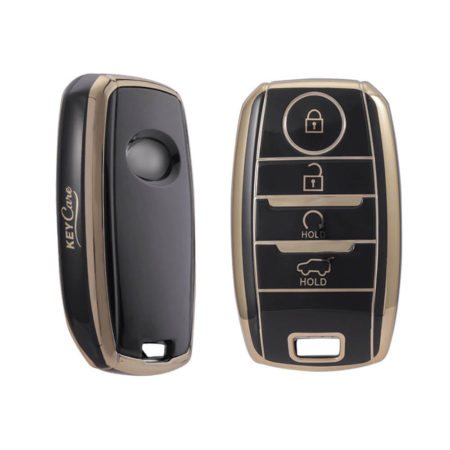 Keycare TPU Key Cover For Kia : Sonet, Seltos 2020, Carens, Sonet X-line 4 Button Smart Key (TP61) - Keyzone