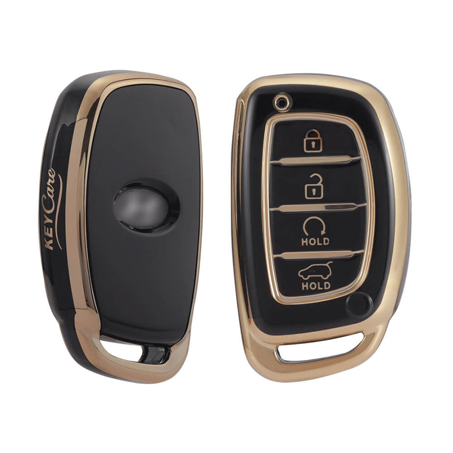 Keycare TPU Key Cover For Hyundai : Alcazar, Creta 2021 4 Button Smart Key (TP67) - Keyzone