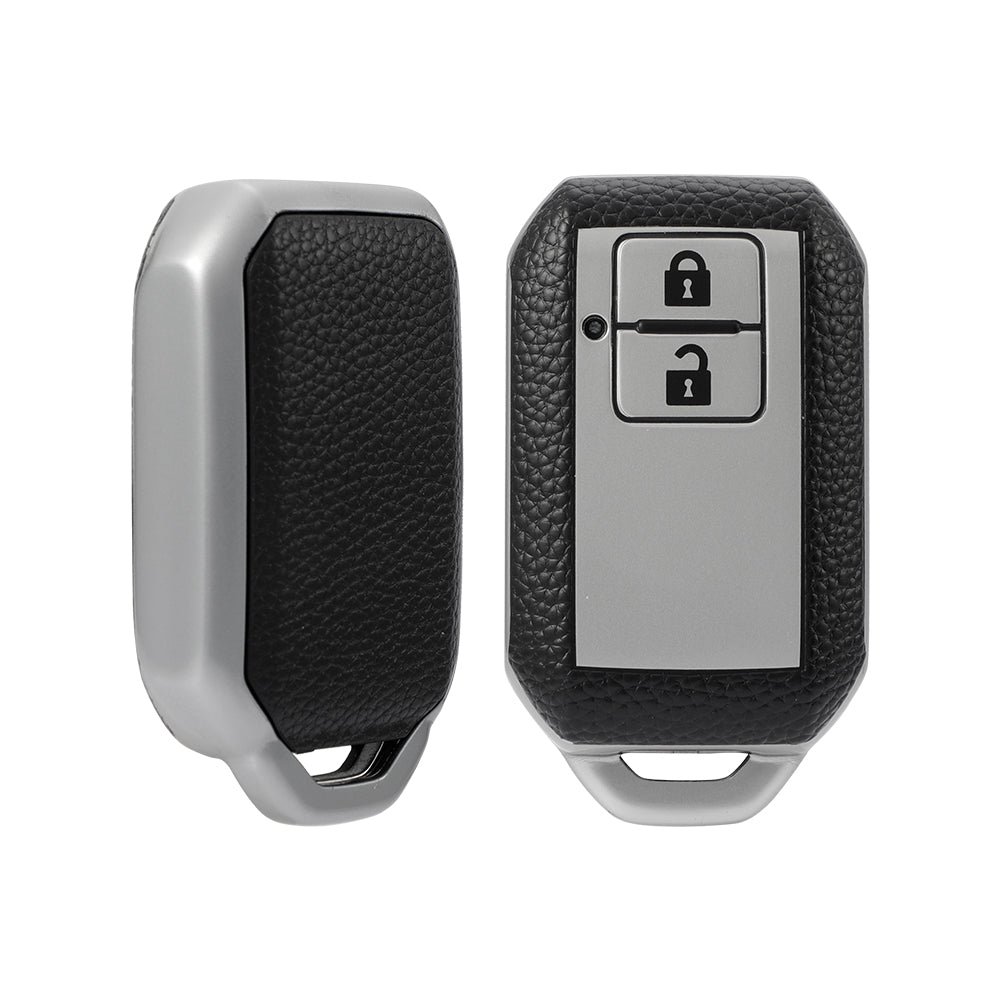 Keyzone Leather TPU Key Cover Compatible for Suzuki Swift, DZire, Baleno, Ertiga, Grand Vitara, Brezza, Fronx, Jimny XL6, Ignis smart key (LTPU05) - Keyzone