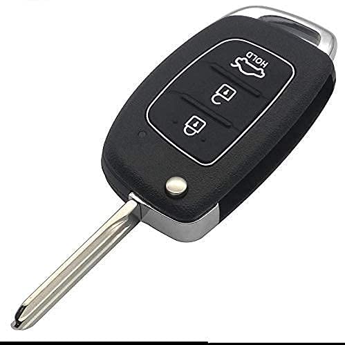 Keyzone Aftermarket Replacement Flip Key Shell Compatible for : Hyundai i20 (2012-14), Verna, Xcent (Key shell) - Keyzone
