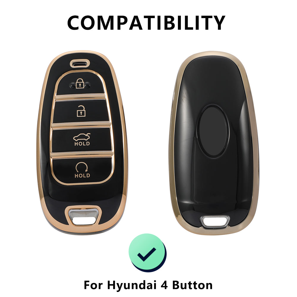 Keyzone TPU Key Cover For Hyundai : Tucson 2022 4 Button Smart Key (TP75) - Keyzone