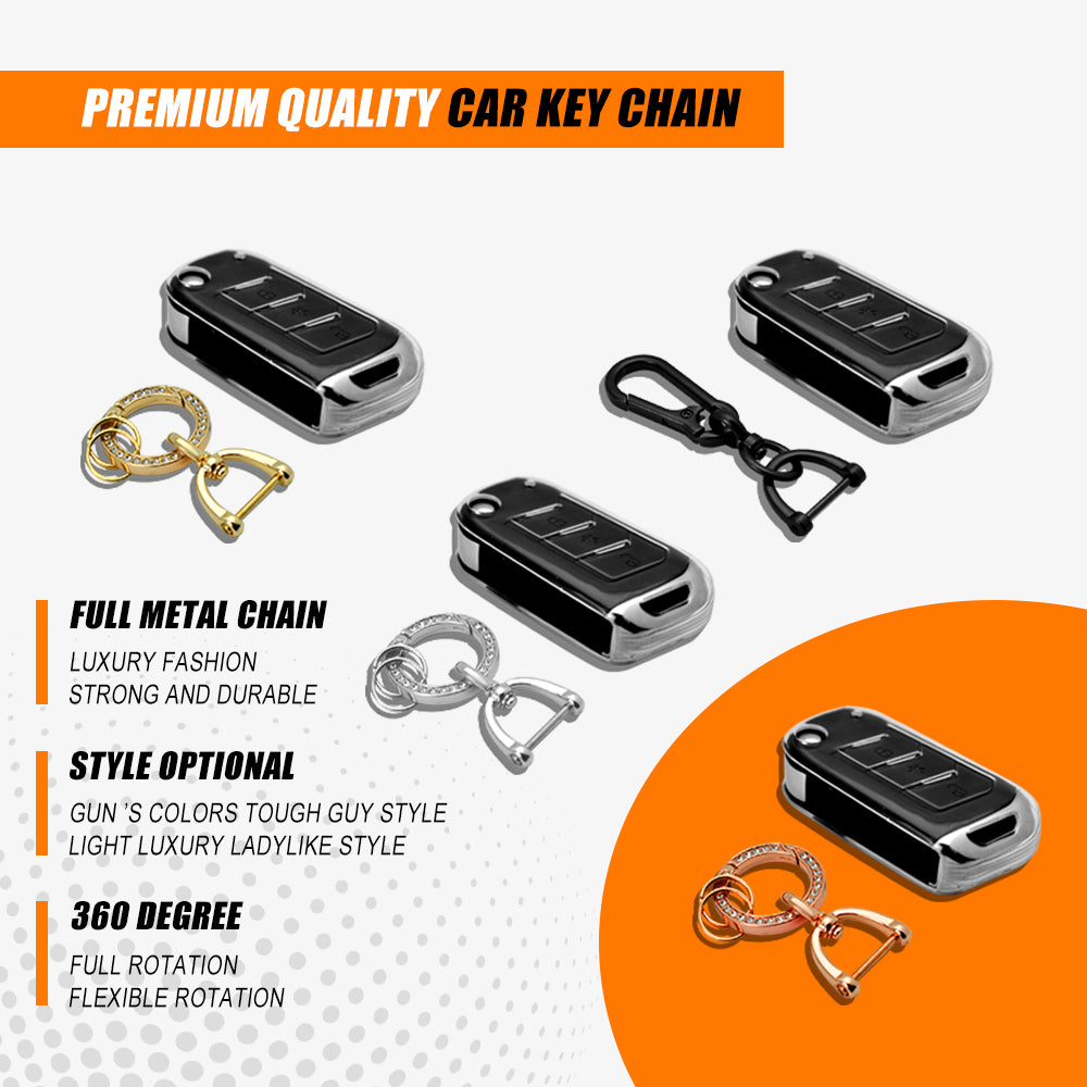 Keyzone clear TPU key cover and diamond keychain for Mahindra : Marazzo, TUV300 Plus, Scorpio, Thar 2020, XUV700, XUV300, Bolero 2020, XUV400, Scorpio-N flip key (CLTP09+KH08) - Keyzone
