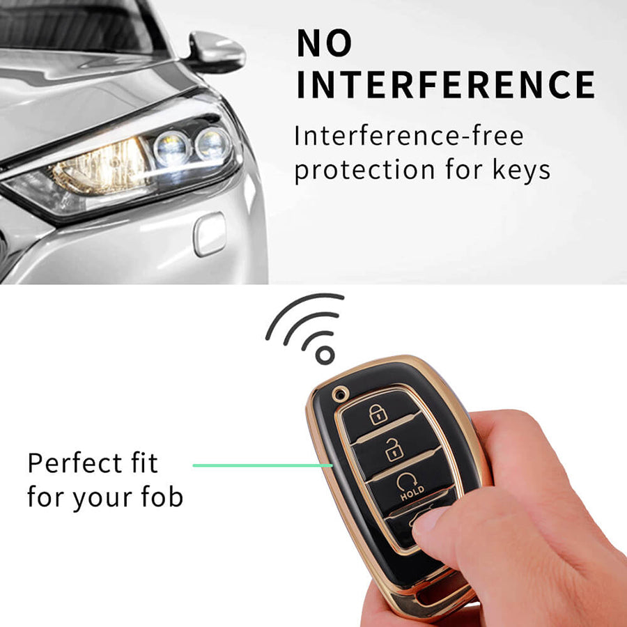Keycare TPU Key Cover For Hyundai : Alcazar, Creta 2021 4 Button Smart Key (TP67) - Keyzone