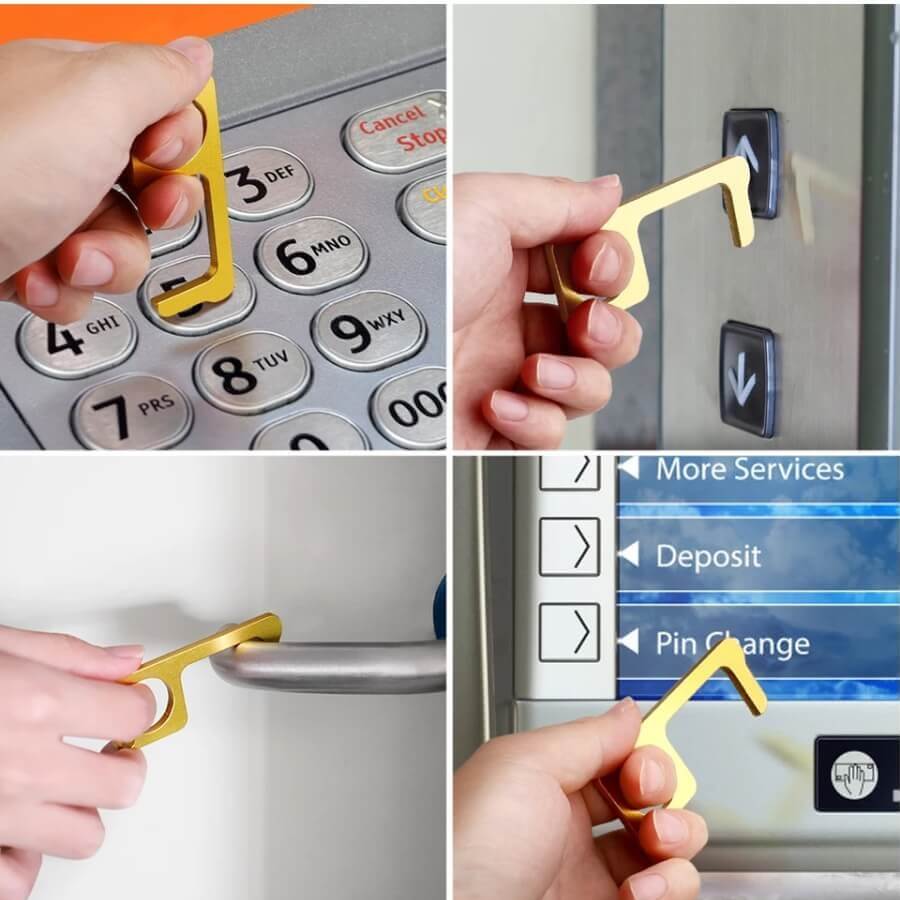 Covid key touchless door opener elevator button assistant for safety against infection - Keyzone