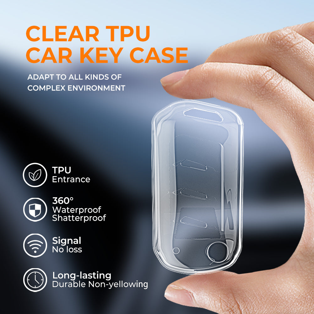 Keyzone clear TPU key cover for Mahindra : Marazzo, TUV300 Plus, Scorpio, Thar 2020, XUV700, XUV300, Bolero 2020, XUV400, Scorpio-N flip key (CLTP09) - Keyzone