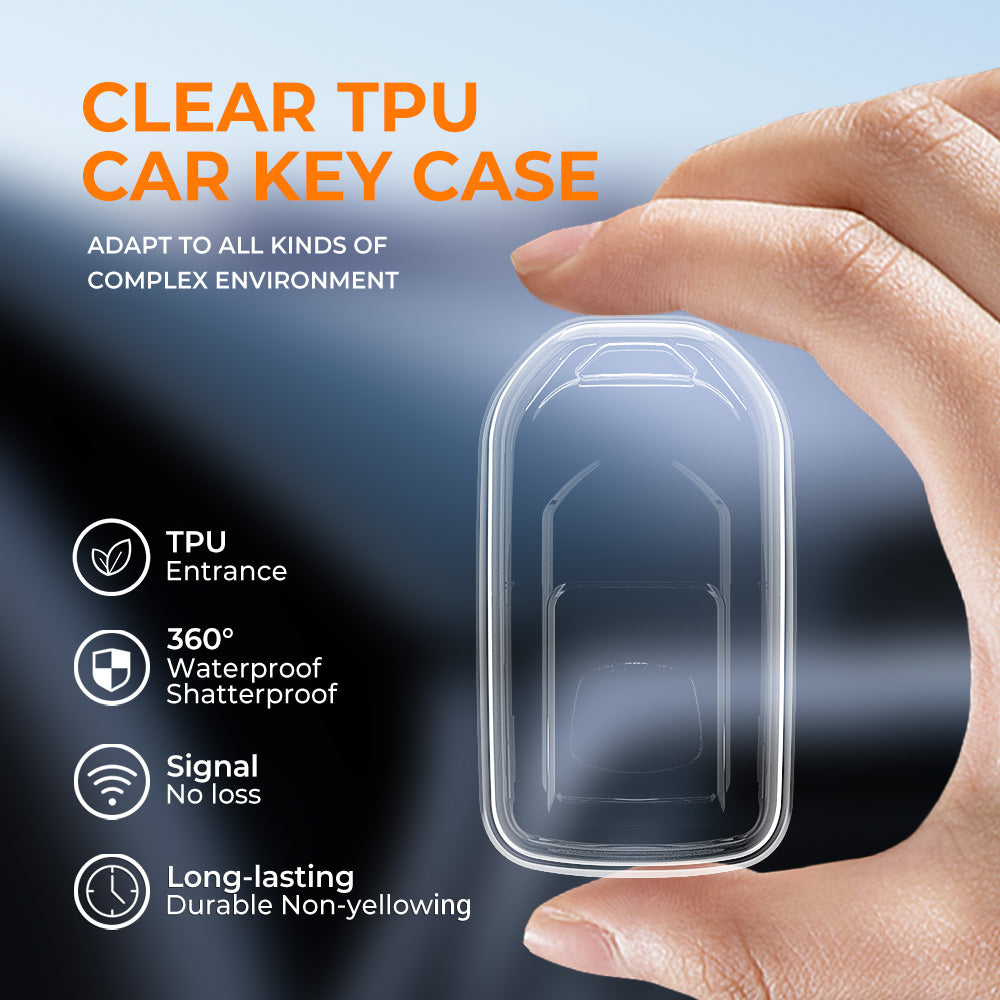Keyzone clear TPU key cover fit for City, Elevate, Civic, Jazz, Brio, Amaze, CR-V, WR-V, BR-V, Mobilio, Accord 2b/3b/4b/5b Smart Key (CLTP24) - Keyzone