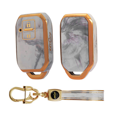 Keycare TPU Key Cover and Keychain for Suzuki : Baleno, Jimny, Swift, Ertiga, Grand Vitara, XL6, New Brezza 2022, Fronx, Dzire 2b Smart Key (TP05)