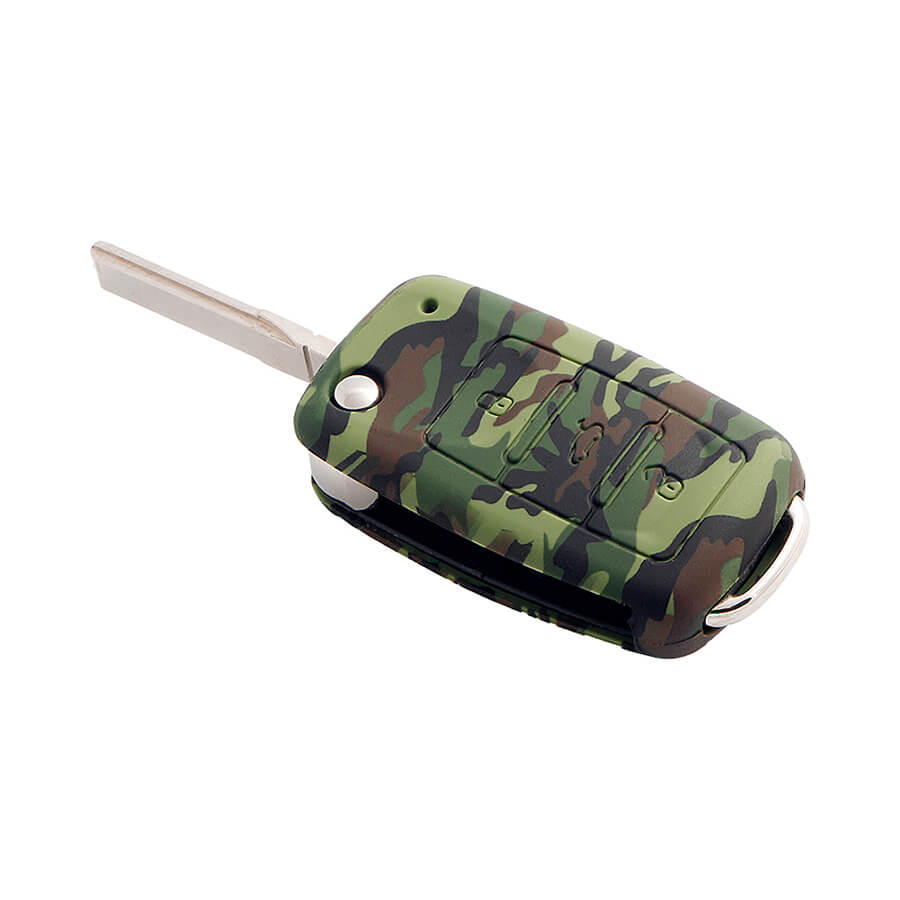 Keyzone camouflage key cover fit for : Polo, Vento, Jetta, Ameo 3b flip key (KZ-33) - Keyzone