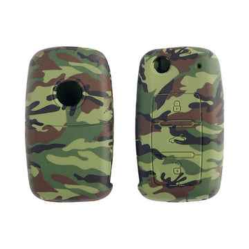 Keyzone camouflage key cover fit for : Polo, Vento, Jetta, Ameo 3b flip key (KZ-33)