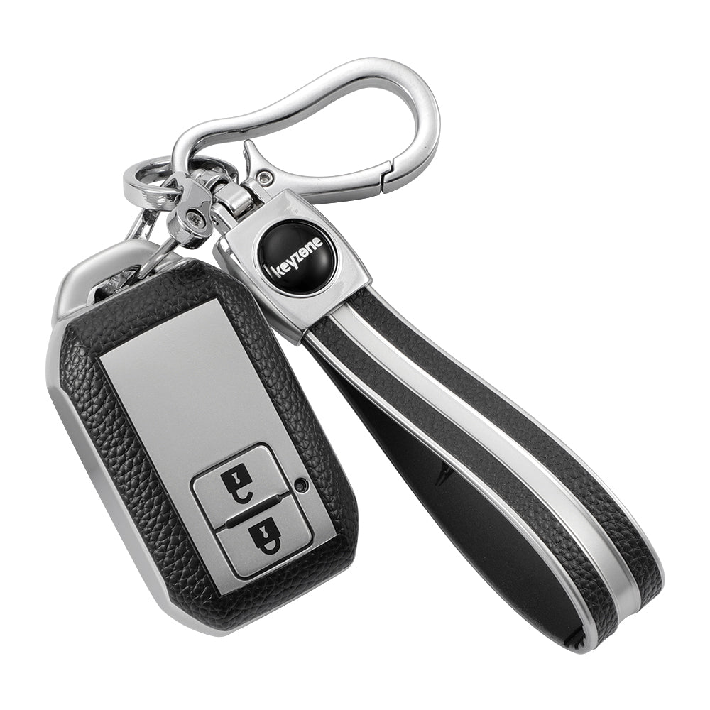 Keyzone Leather TPU Key Cover and Keychain Compatible for Suzuki Swift