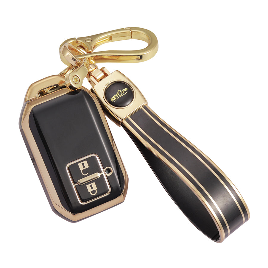 Keycare TPU Key Cover and Keychain For Toyota : Glanza, Urban Cruiser Hyryder, Rumion 2 button Smart Key (TP05) - Keyzone