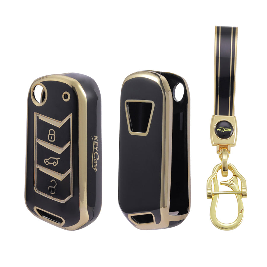 Keycare TPU Key Cover and Keychain For Mahindra : Marazzo, TUV300 Plus, Scorpio, Thar 2020, XUV700, XUV300, XUV400, Bolero 2020, Scorpio-N flip key (TP09) - Keyzone