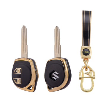 Keycare TPU Key Cover & Keychain For Fronx, Jimny, Swift, Dzire, XL6, Ignis, Grand Vitara, Brezza, WagonR, Vitara Brezza, Celerio, Ertiga, Ciaz, Scross, Baleno, Alto 2B Remote Key (TP23)