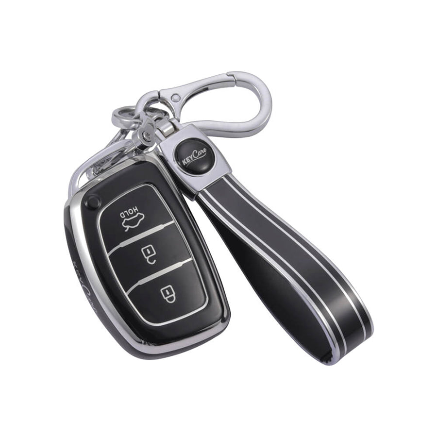 Keycare TPU Key Cover and Keychain For Hyundai : Exter, Creta, Elite i