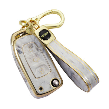 Keycare TPU Key Cover and Keychain For Tata : Zest, Bolt, Tigor, Tiago, Zica, Safari Storme, Hexa, Nexon, Harrier Flip Key (TP29)