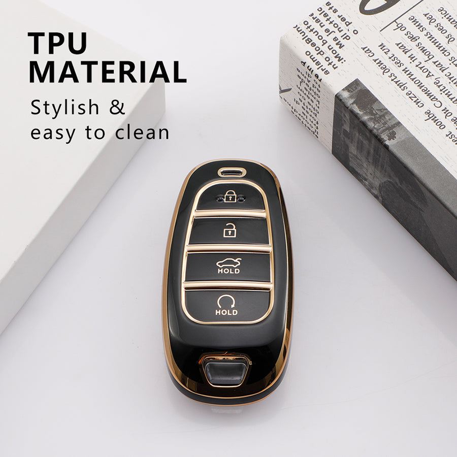 Keyzone TPU Key Cover For Hyundai : Tucson 2022 4 Button Smart Key (TP75) - Keyzone